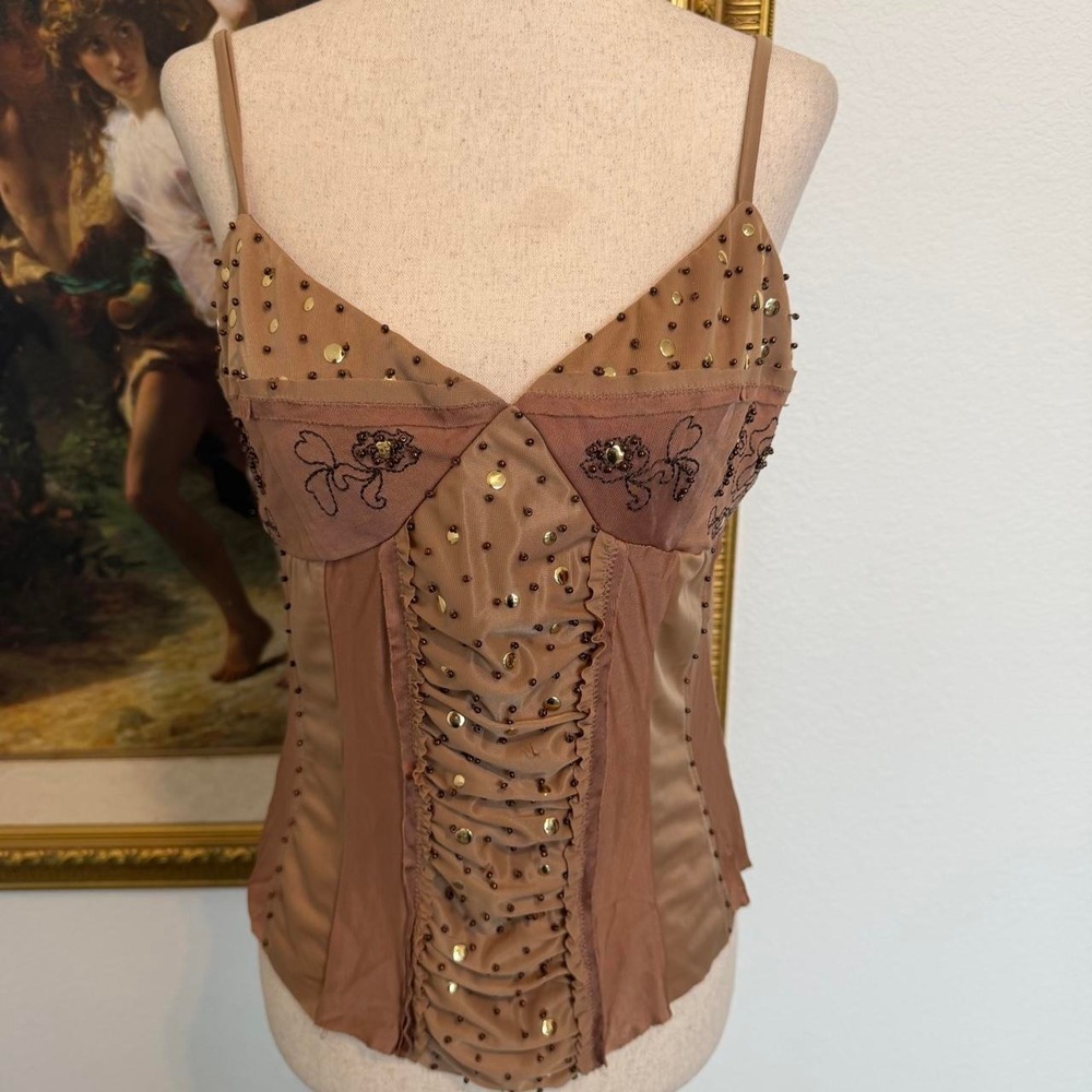 Rare Y2K Marciano Fairy Beaded Floral Cami Top